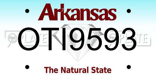 OTI9593 Arkansas License Plate
