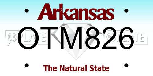 OTM826 Arkansas License Plate
