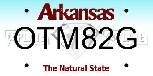OTM82G Arkansas License Plate