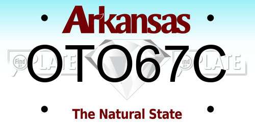 OTO67C Arkansas License Plate