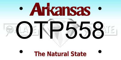 OTP558 Arkansas License Plate