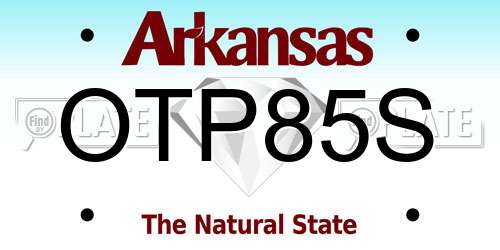 OTP85S Arkansas License Plate
