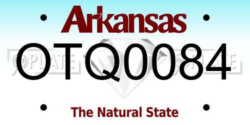 OTQ0084 Arkansas License Plate