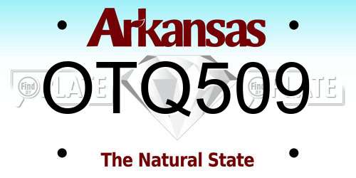 OTQ509 Arkansas License Plate