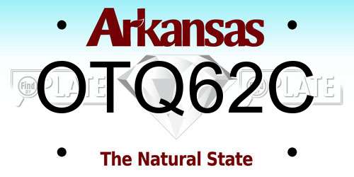 OTQ62C Arkansas License Plate