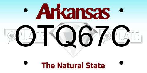 OTQ67C Arkansas License Plate