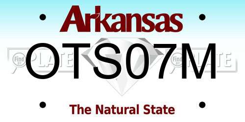 OTS07M Arkansas License Plate