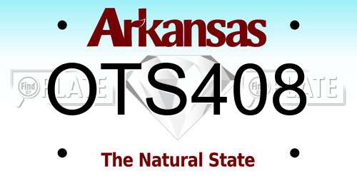 OTS408 Arkansas License Plate
