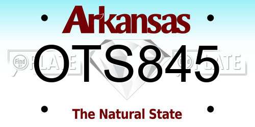 OTS845 Arkansas License Plate