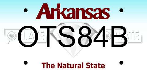 OTS84B Arkansas License Plate