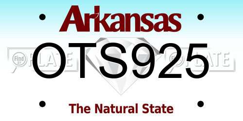 OTS925 Arkansas License Plate