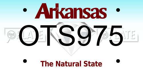 OTS975 Arkansas License Plate
