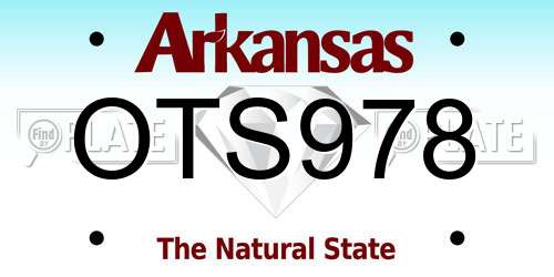 OTS978 Arkansas License Plate