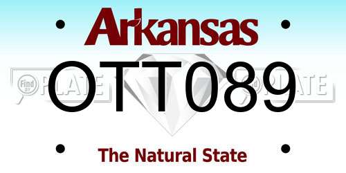 OTT089 Arkansas License Plate