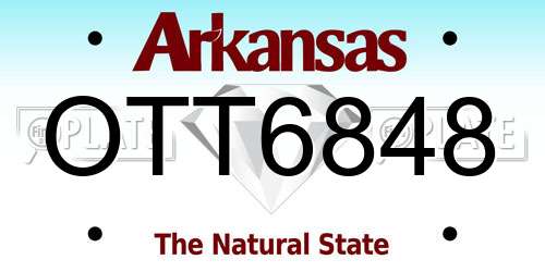 OTT6848 Arkansas License Plate