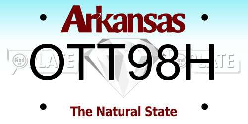 OTT98H Arkansas License Plate