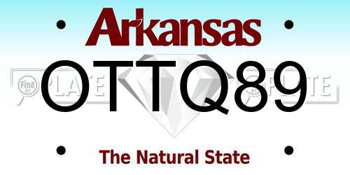 OTTQ89 Arkansas License Plate