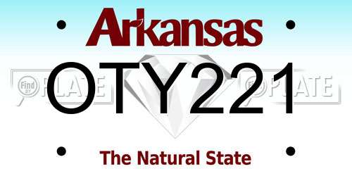 OTY221 Arkansas License Plate
