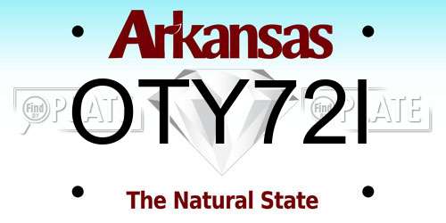 OTY72I Arkansas License Plate