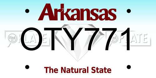OTY771 Arkansas License Plate