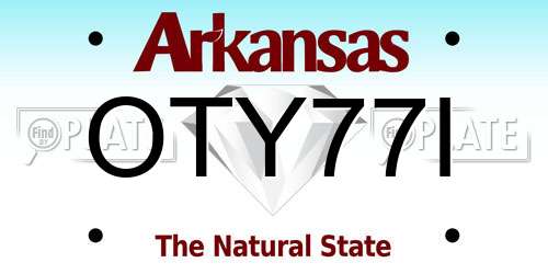 OTY77I Arkansas License Plate