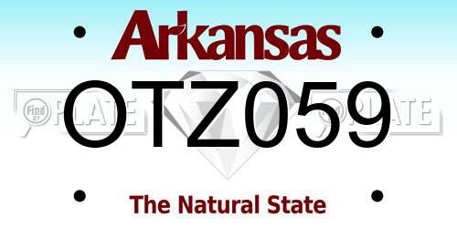 OTZ059 Arkansas License Plate