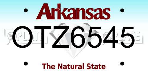 OTZ6545 Arkansas License Plate