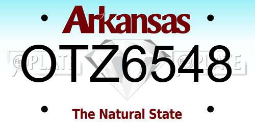 OTZ6548 Arkansas License Plate