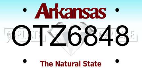 OTZ6848 Arkansas License Plate