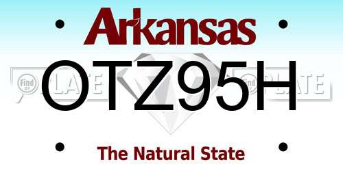 OTZ95H Arkansas License Plate