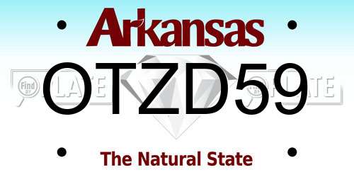 OTZD59 Arkansas License Plate