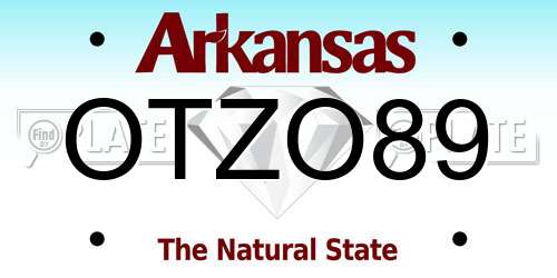 OTZO89 Arkansas License Plate