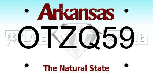 OTZQ59 Arkansas License Plate