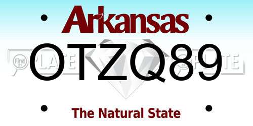 OTZQ89 Arkansas License Plate
