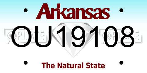 OU19108 Arkansas License Plate