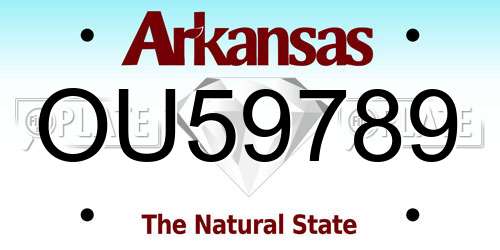 OU59789 Arkansas License Plate