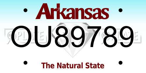 OU89789 Arkansas License Plate