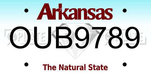 OUB9789 Arkansas License Plate