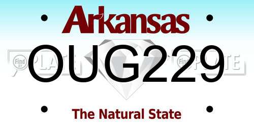 OUG229 Arkansas License Plate