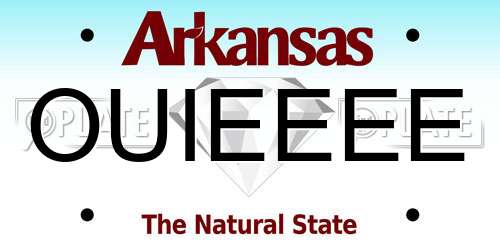 OUIEEEE Arkansas License Plate