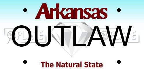 OUTLAW Arkansas License Plate