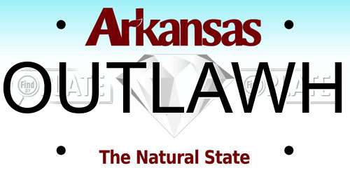 OUTLAWH Arkansas License Plate