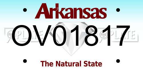 OV01817 Arkansas License Plate