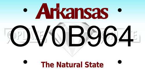 OV0B964 Arkansas License Plate