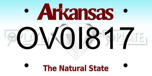 OV0I817 Arkansas License Plate