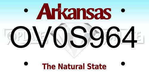 OV0S964 Arkansas License Plate