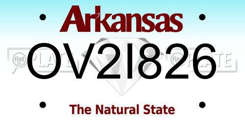 OV2I826 Arkansas License Plate