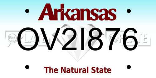 OV2I876 Arkansas License Plate