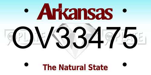 OV33475 Arkansas License Plate