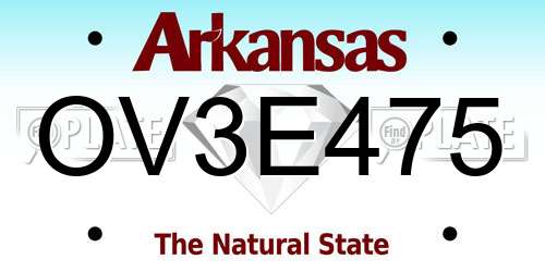 OV3E475 Arkansas License Plate